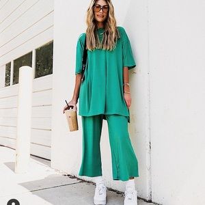 Dressed and LALA original 2 piece playsuit in Jade Green - size medium!